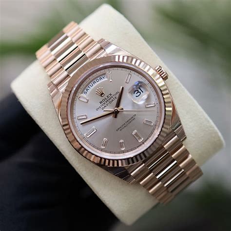 rolex day-date 40mm rose gold sundust diamond dial|Rolex everose gold.